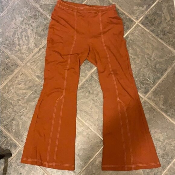 ASOS Pants Burnt Orange Rust color knit flare 4 - Picture 2 of 10